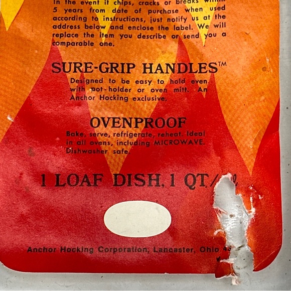 Vintage Anchor Hocking loaf pan new old stock vintage - Picture 2 of 5